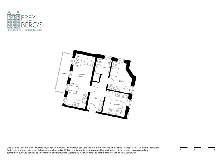 Wohnung zur Miete - Erstbezug 800 € 3 Zimmer 64,9 m² 2. Geschoss frei ab sofort Glauchaer Straße 50c Innenstadt Halle ( Saale) 06110