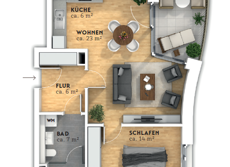 Wohnung zur Miete 960 € 2 Zimmer 61,5 m² 1. Geschoss frei ab 01.05.2026 Hessensteinstraße 2 Handelshäfen Bremen 28217