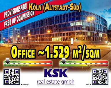 Bürogebäude zur Miete provisionsfrei 24 € 1.529 m² Bürofläche teilbar von 446 m² bis 1.529 m² Altstadt - Süd Köln 50676