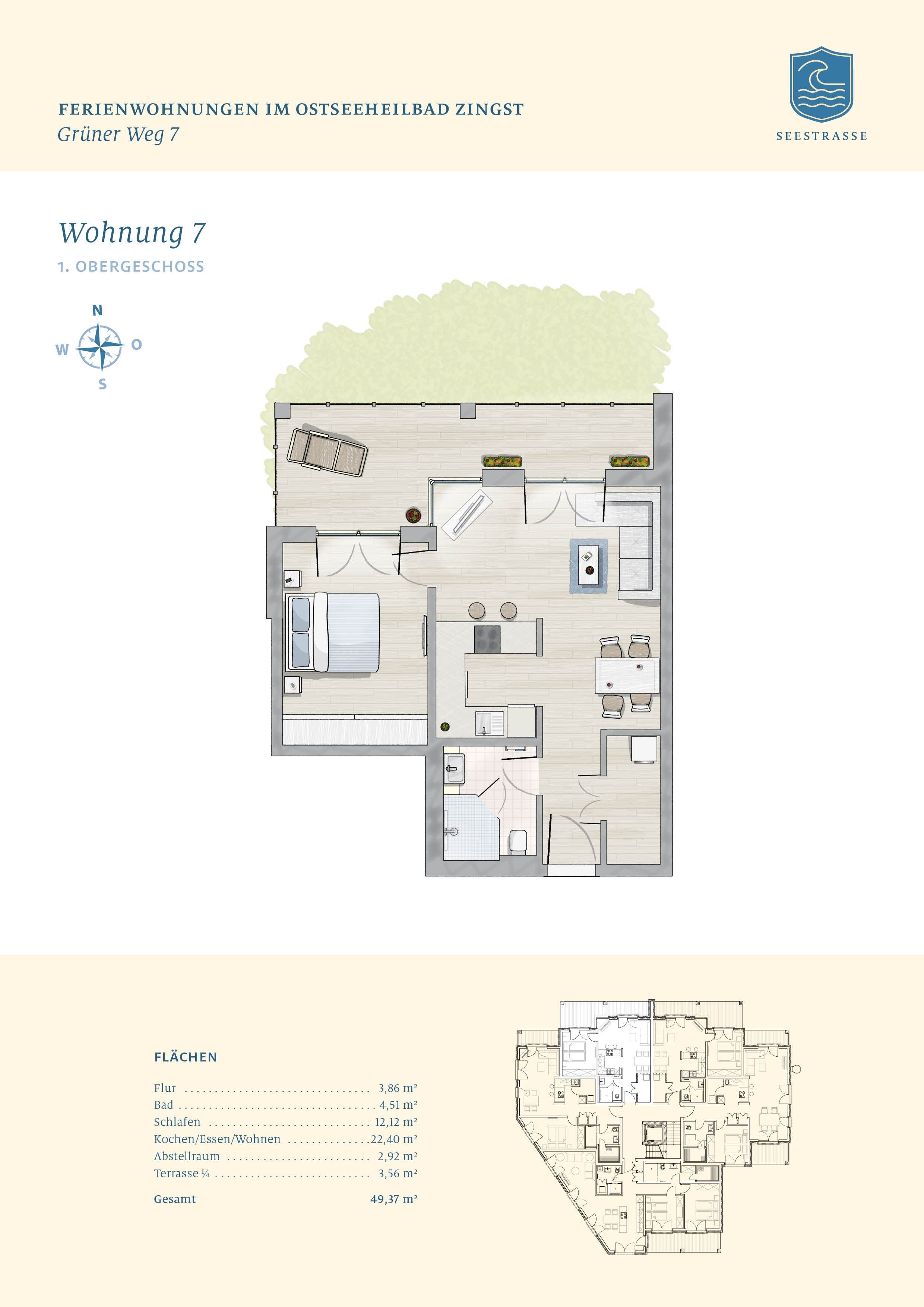 Terrassenwohnung zum Kauf provisionsfrei 567.500 € 2 Zimmer 49,4 m²<br/>Wohnfläche 1.<br/>Geschoss Zingst Zingst 18374