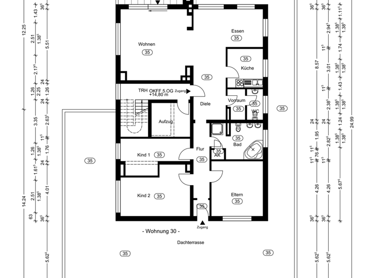 Penthouse zum Kauf 369.500 € 4 Zimmer 140,7 m²<br/>Wohnfläche 5.<br/>Geschoss Steele Essen 45276