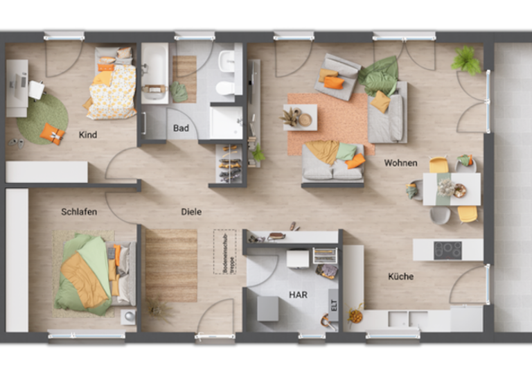 Bungalow zum Kauf - Erstbezug provisionsfrei 362.606 € 3 Zimmer 102 m² 758 m² Grundstück Freiwalde Bersteland 15910