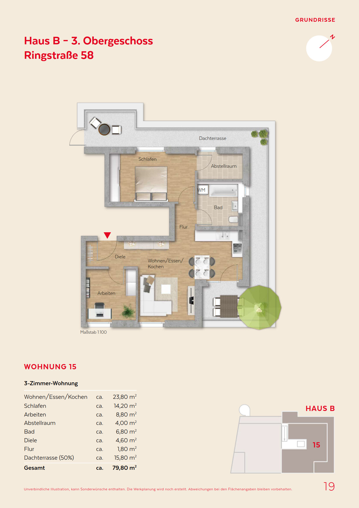 Wohnung zum Kauf provisionsfrei 516.000 € 3 Zimmer 80 m²<br/>Wohnfläche Ringstraße 56/1 Kernstadt 2 Winnenden 71364