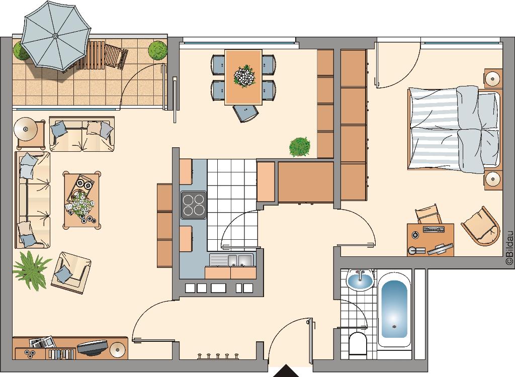 Wohnung zur Miete 569 € 2 Zimmer 59,9 m²<br/>Wohnfläche 7.<br/>Geschoss Schildsheider Straße 21 Sandheide Erkrath 40699