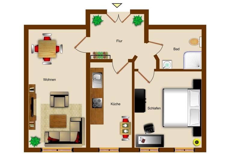Wohnung zur Miete 699 € 2 Zimmer 48 m² 3. Geschoss Lößniger Straße 19 Südvorstadt Leipzig 04275