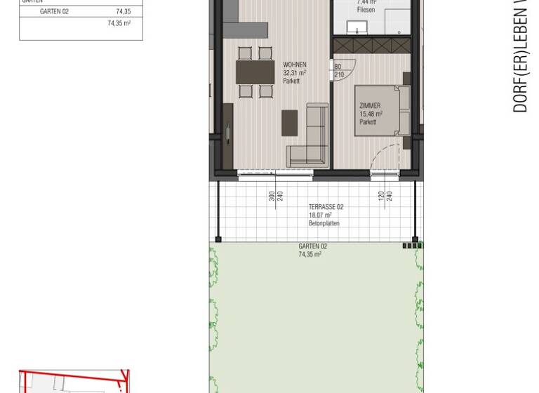 Wohnung zum Kauf - Erstbezug 320.000 € 2 Zimmer 62,7 m² EG frei ab 01.12.2026 Lendorf 9811
