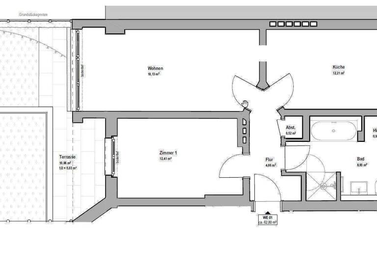 Terrassenwohnung zum Kauf provisionsfrei 549.000 € 2 Zimmer 62,8 m² EG frei ab sofort Preystraße 22 Winterhude Hamburg 22303