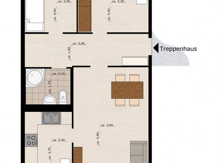 Wohnung zur Miete 455 € 3 Zimmer 68,6 m² 1. Geschoss Kleine Schaftrift 68 Alten Dessau-Roßlau 06847