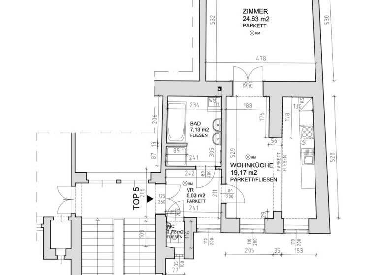 Wohnung zur Miete 879 € 1,5 Zimmer 56,7 m² 1. Geschoss Schlagergasse Wien 1090
