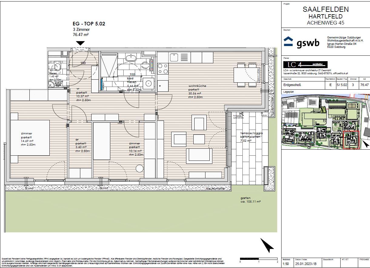 Wohnung zum Kauf provisionsfrei 531.546 € 3 Zimmer 76,5 m²<br/>Wohnfläche EG<br/>Geschoss Achenweg 45 Saalfelden am Steinernen Meer 5760