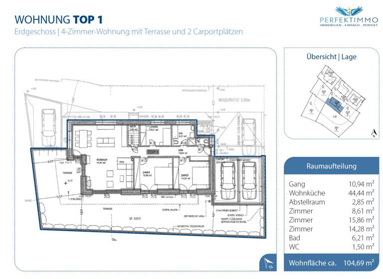 Wohnung zum Kauf 4 Zimmer 104,7 m² EG Karrösten 6463