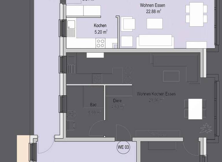 Wohnung zum Kauf - Erstbezug 189.000 € 2 Zimmer 47,7 m² 1. Geschoss Stadtmitte Krefeld 47798