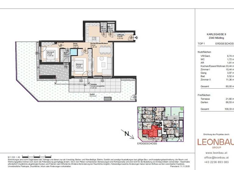 Wohnung zum Kauf 690.000 € 3 Zimmer 80,1 m² Mödling 2340