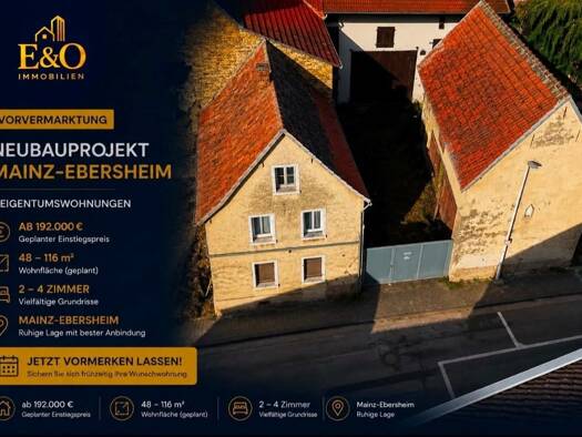 Wohnung zum Kauf - Erstbezug 192.000 € 2 Zimmer 48 m² 3. Geschoss frei ab 01.01.2027 Ebersheim Mainz 55129