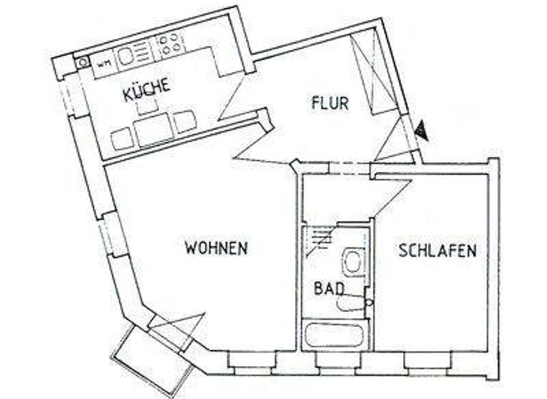Wohnung zur Miete 330 € 2 Zimmer 59 m² 2. Geschoss Meuselwitzer Str. 40 Pforten Gera 07546