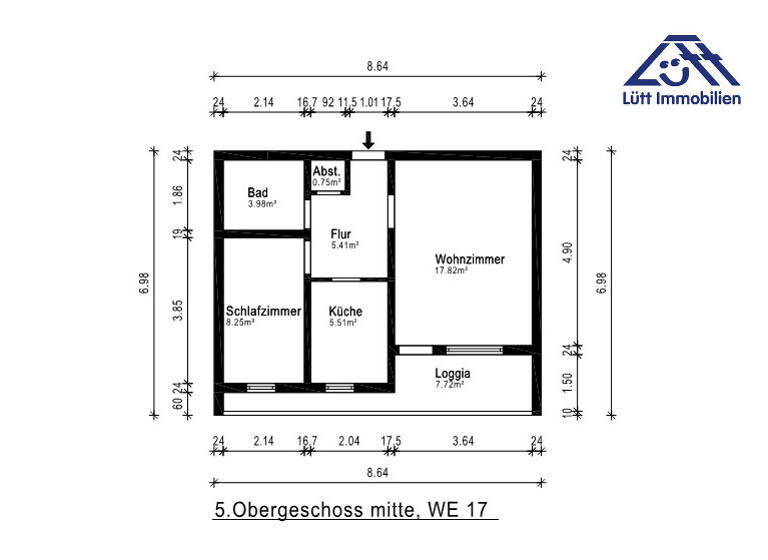 Wohnung zum Kauf provisionsfrei 128.000 € 2 Zimmer 45 m² 5. Geschoss Mettenhof Kiel 24109