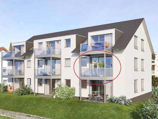 Wohnung zum Kauf - Erstbezug provisionsfrei 509.000 € 3 Zimmer 80,7 m² 1. Geschoss Bei der Bachbruck 1 Böhringen Radolfzell am Bodensee 78315