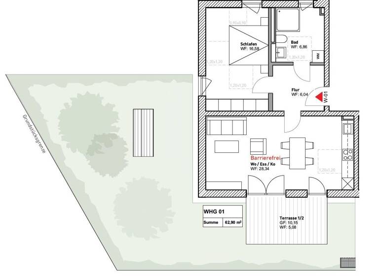 Wohnung zum Kauf - Erstbezug provisionsfrei 477.400 € 2 Zimmer 62,9 m² EG frei ab sofort Konradsiedlung-Wutzlhofen Regensburg 93057