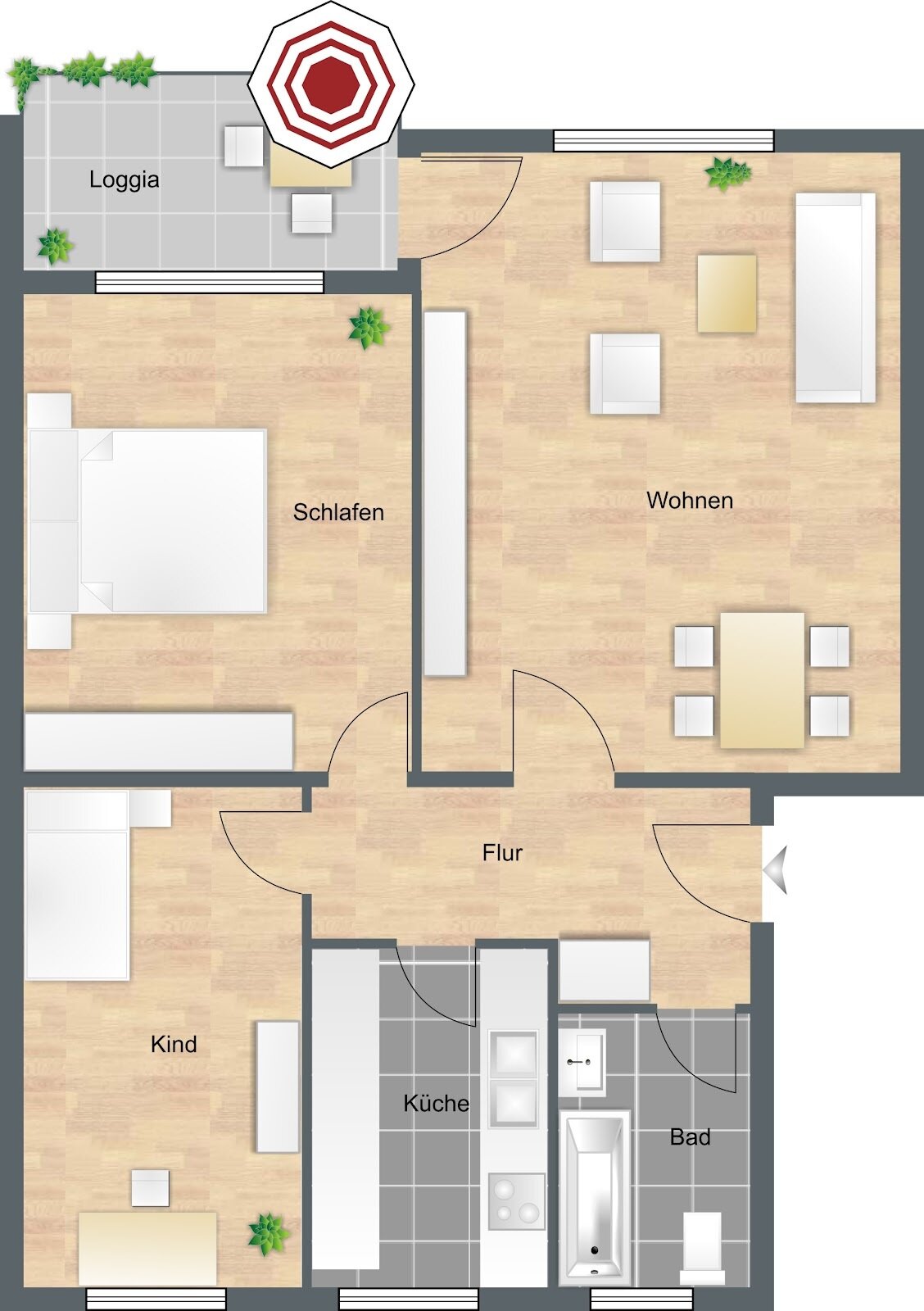 Wohnung zur Miete 685 € 3 Zimmer 64 m²<br/>Wohnfläche 2.<br/>Geschoss Herderstraße 3 Anderten Hannover 30559