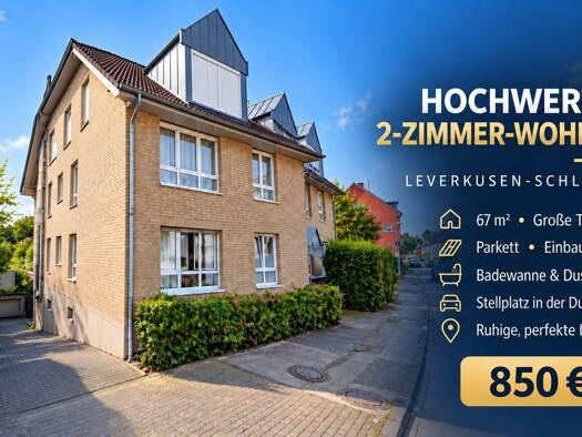 Terrassenwohnung zur Miete 850 € 1 Zimmer 67 m² frei ab 01.10.2026 Ophovener Straße 32 Schlebusch Leverkusen 51375