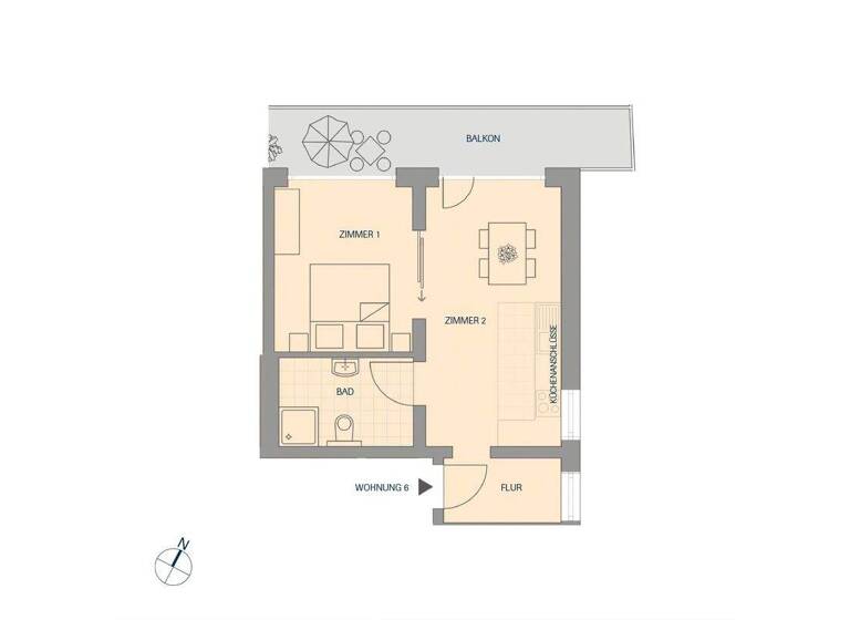 Wohnung zum Kauf 199.500 € 2 Zimmer 43,9 m² 2. Geschoss Neustädter Straße 39 Titisee Titisee-Neustadt 79822
