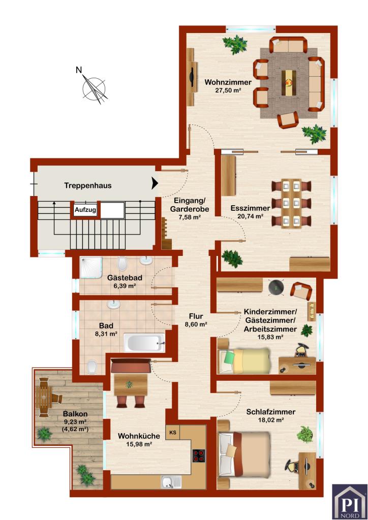 Wohnung zur Miete 1.890 € 4 Zimmer 135 m²<br/>Wohnfläche 1.<br/>Geschoss ab sofort<br/>Verfügbarkeit Wik Bezirk 1 Kiel 24106