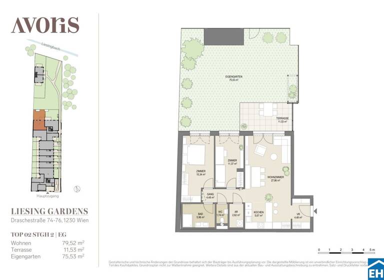 Wohnung zum Kauf - Erstbezug 579.000 € 3 Zimmer 79,5 m² EG Draschestraße Wien 1230
