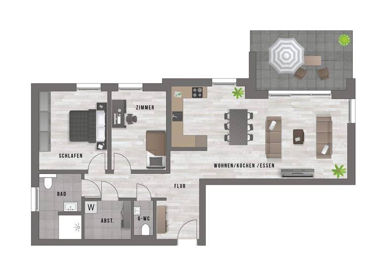 Terrassenwohnung zur Miete - Erstbezug 1.390 € 3 Zimmer 99 m² frei ab 01.09.2026 Innenstadt Detmold 32756