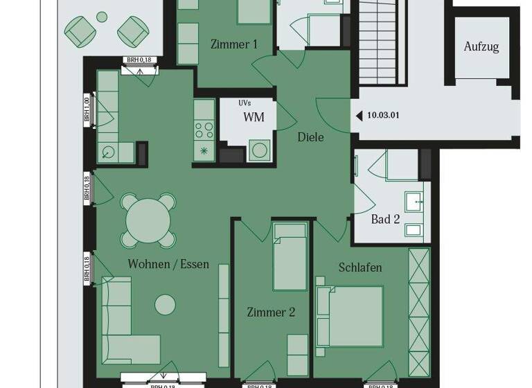 Wohnung zur Miete - Erstbezug 1.995 € 4 Zimmer 111,3 m² Bischof-Ketteler-Str. 24a Lämmerspiel Mühlheim 63165