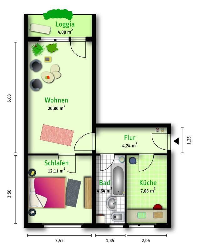 Wohnung zur Miete 346 € 2 Zimmer 50,9 m²<br/>Wohnfläche 4.<br/>Geschoss 01.01.2025<br/>Verfügbarkeit Tangermünder Str. 29 Westliche Neustadt Halle 06124