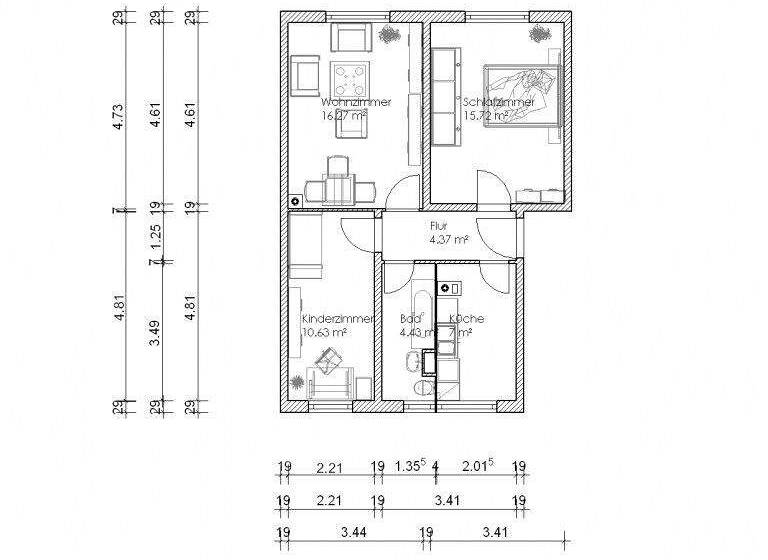 Wohnung zur Miete 318 € 3 Zimmer 57,8 m² 3. Geschoss Umfassungsweg 8 Neue Neustadt Magdeburg 39124