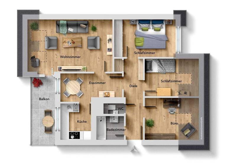 Wohnung zum Kauf 280.000 € 4 Zimmer 85 m² 2. Geschoss Senden 89250