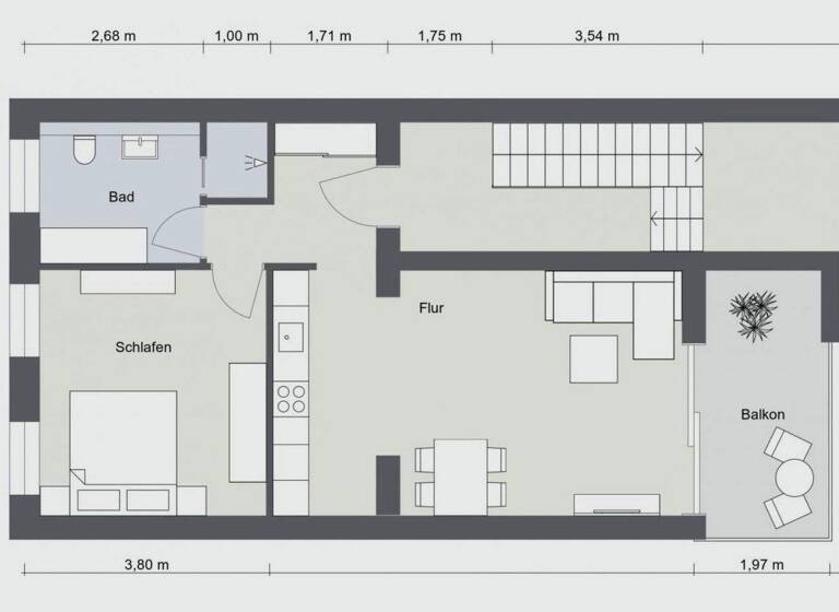 Loft zur Miete 950 € 2 Zimmer 65 m² 3. Geschoss Kölner-Straße 38 Erkelenz 41812