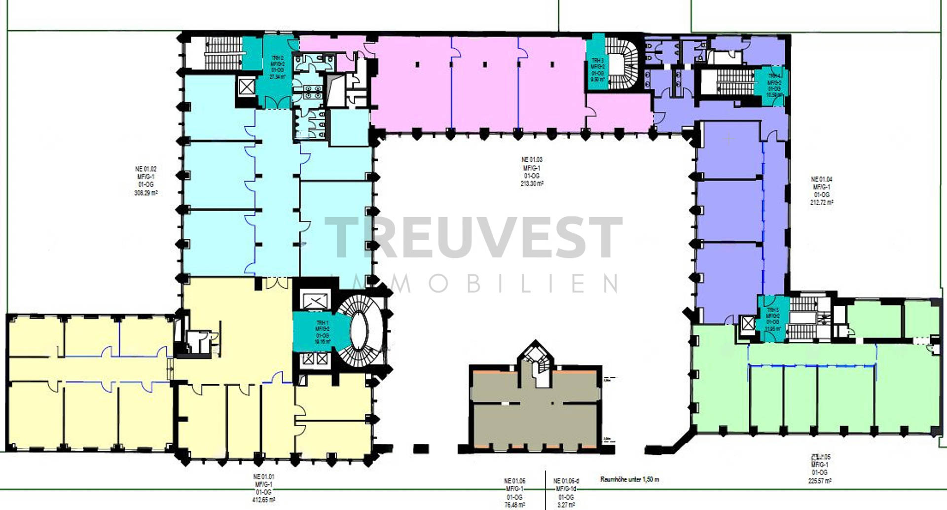 Bürofläche zur Miete provisionsfrei 22 € 1.442 m²<br/>Bürofläche ab 424 m²<br/>Teilbarkeit Stadtmitte Düsseldorf 40213