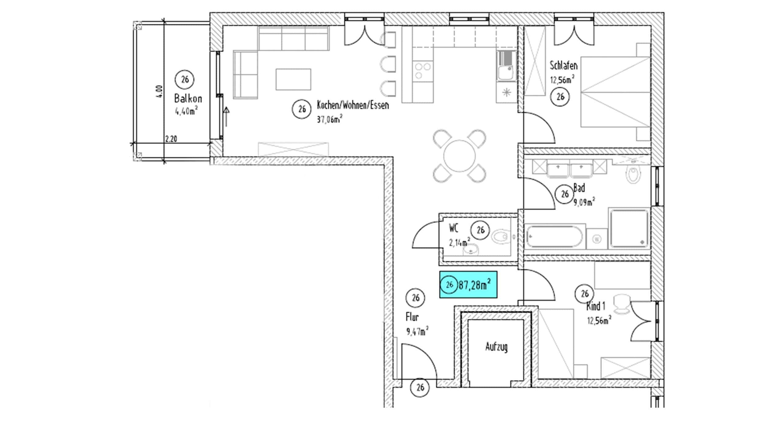 Wohnung zum Kauf provisionsfrei 428.359 € 3 Zimmer 87,3 m²<br/>Wohnfläche 1.<br/>Geschoss Langengeisling Erding 85435