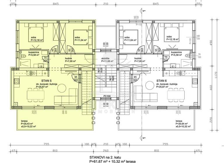 Penthouse zum Kauf - Erstbezug 339.253 € 3 Zimmer 150,9 m² 2. Geschoss Sukosan 23206