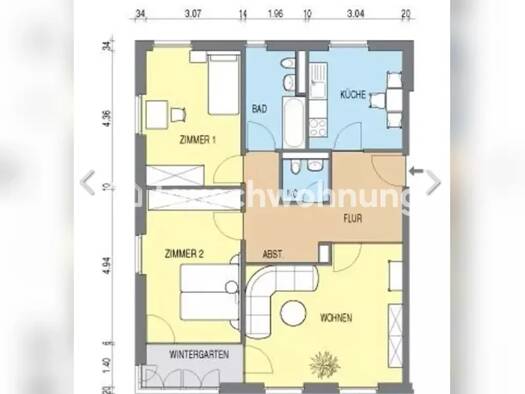 Wohnung zur Miete Tauschwohnung 1.027 € 3 Zimmer 84 m² 3. Geschoss Zehlendorf Steglitz-Zehlendorf 14169
