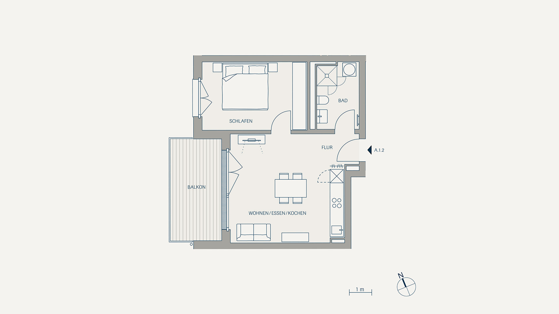 Wohnung zum Kauf 411.700 € 2 Zimmer 50,7 m²<br/>Wohnfläche 1.<br/>Geschoss Bundesstraße 27b Zarten Zarten 79199