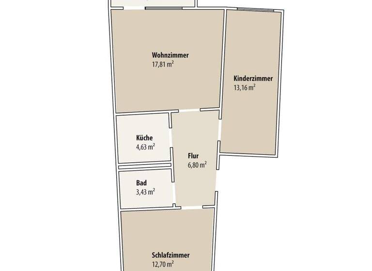 Wohnung zur Miete 303 € 3 Zimmer 60,5 m² EG Jenaer Straße 28 Lusan Gera 07549