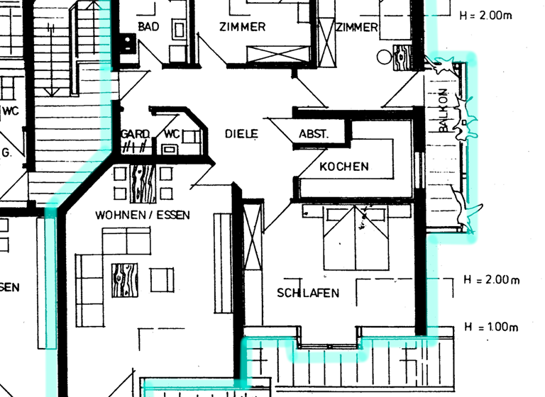 Wohnung zur Miete 1.150 € 4 Zimmer 105 m² Geschoss 3/4 frei ab sofort Murg 79730