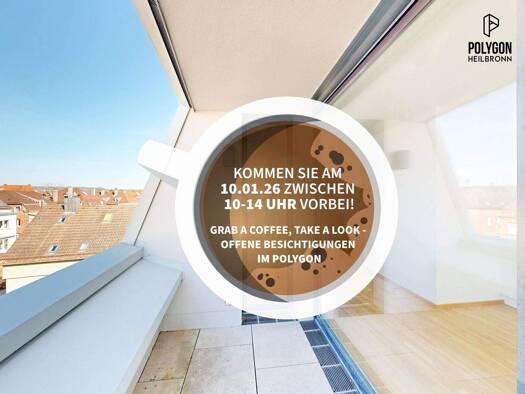 Wohnung zur Miete - Erstbezug 1.180 € 3 Zimmer 76,8 m² 4. Geschoss Happelstraße 47 Heilbronn 74074