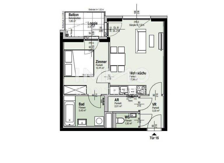 Wohnung zum Kauf - Erstbezug 259.500 € 2 Zimmer 42,7 m² 2. Geschoss Wien 1210