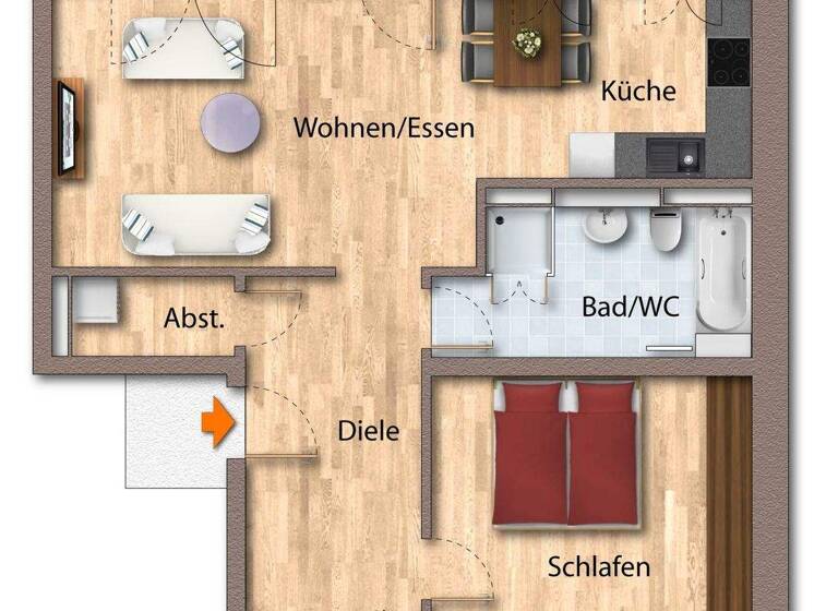 Penthouse zur Miete 865 € 2 Zimmer 74,3 m² 5. Geschoss Wittenberger Str. 20a Alte Neustadt Magdeburg 39106