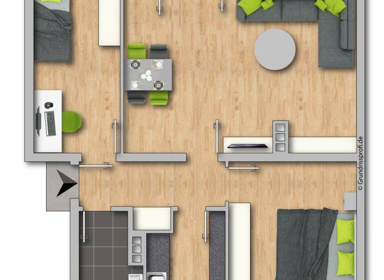 Wohnung zur Miete 565 € 3 Zimmer 70,5 m² 3. Geschoss frei ab sofort Ernst-Thälmann-Straße 65 Eisenach 99817