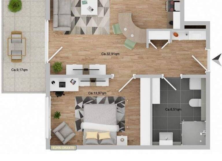 Wohnung zum Kauf 291.000 € 2 Zimmer 58 m² 2. Geschoss Oggersheim Ludwigshafen am Rhein 67071