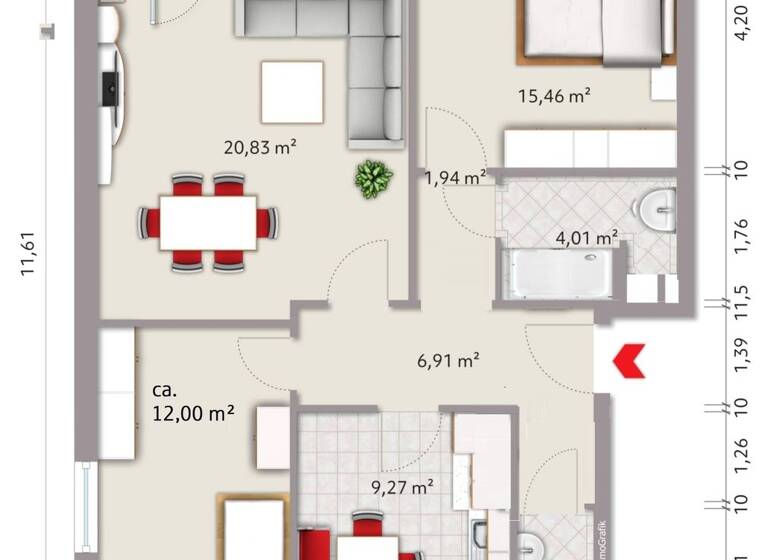 Wohnung zum Kauf 229.500 € 3 Zimmer 73 m² 2. Geschoss Vechta 49377