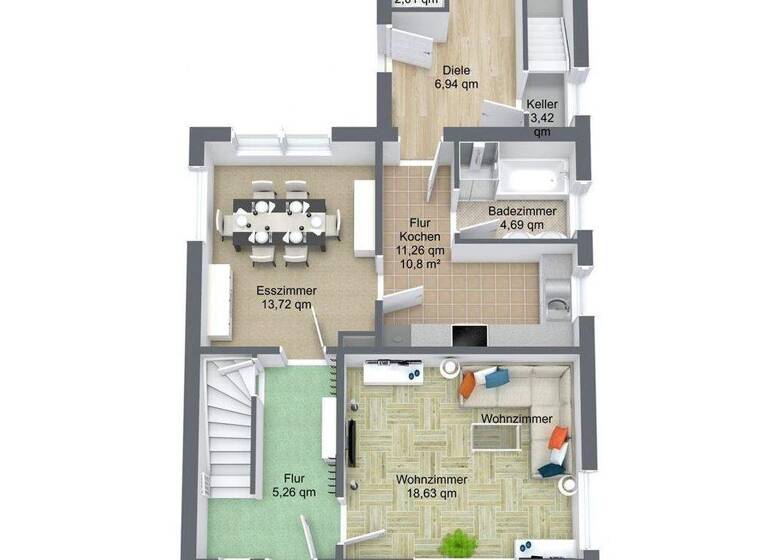 Einfamilienhaus zum Kauf 299.000 € 5 Zimmer 105 m² 587 m² Grundstück frei ab sofort Meyerdamm Oyten 28876