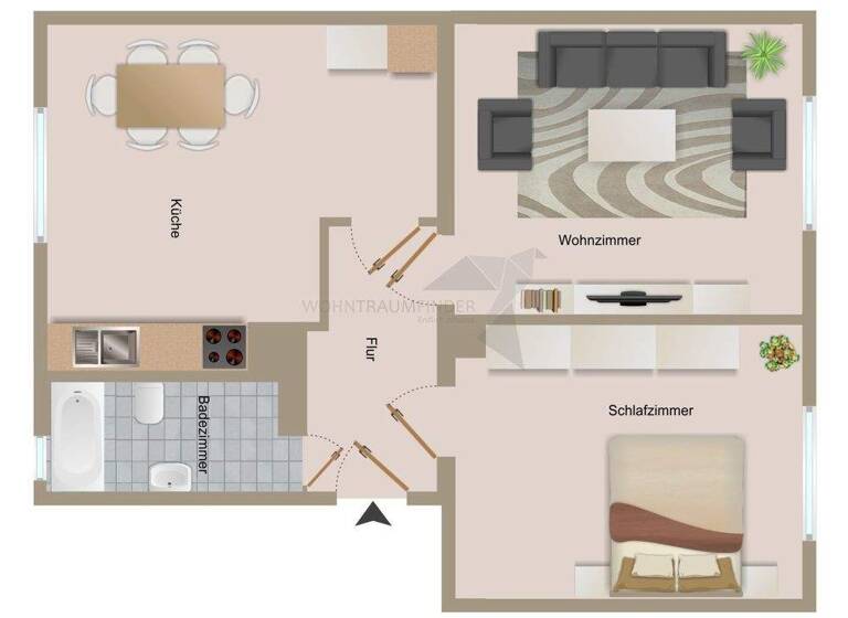 Wohnung zur Miete 320 € 2 Zimmer 56 m² 1. Geschoss Wilkestraße 8 Bahnhofsvorstadt Zwickau 08056