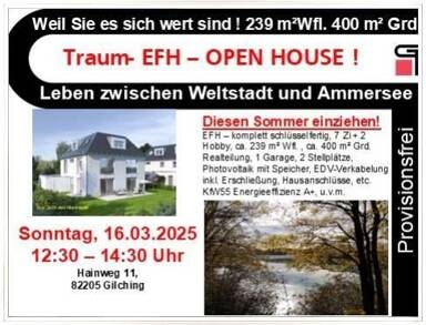 Einfamilienhaus zum Kauf provisionsfrei 1.750.000 € 9 Zimmer 239 m² 400 m² Grundstück Neugilching Gilching 82205