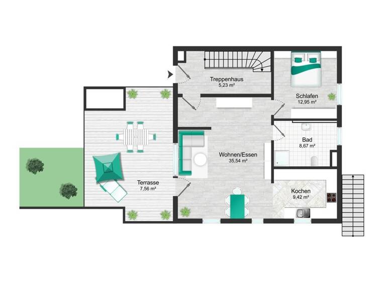 Wohnung zum Kauf provisionsfrei 348.000 € 2 Zimmer 75 m² Denkendorf 73770